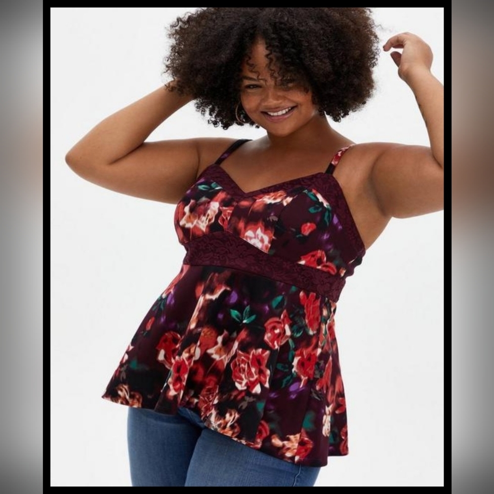 TORRID☆Scuba Lace Peplum Top